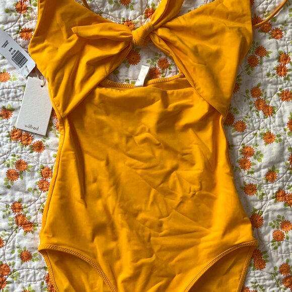 Aritzia Wilfred Noe Tie-Front Bodysuit/Swimsuit (Yellow, XS) - Picture 8 of 9